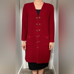 Long Red and Black Striped Jacket